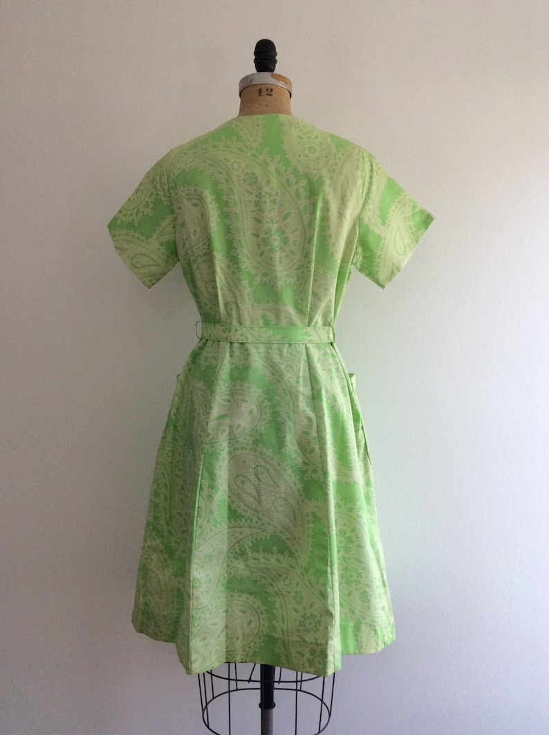 1950s 1960s Green Paisley Dress 50s 60s NOS NWT Penneys | Etsy