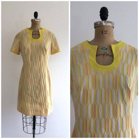 Vintage 1960s Edith Flagg Mod Scooter Dress 60s Yellow | Etsy