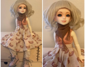 Cashmere Doll Triangle Scarf Baktus Chibi Unoa Minifee Dust of Dolls Roze Doll 1/4 1/5 Scale Doll Clothes