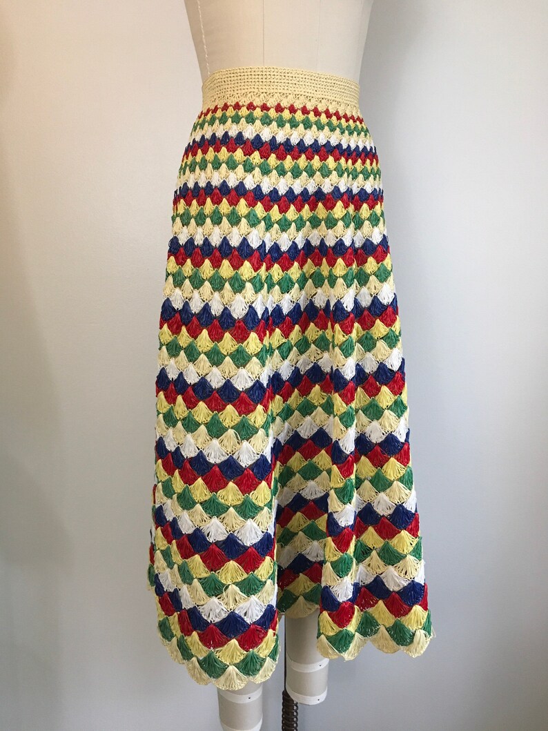 rainbow raffia skirt