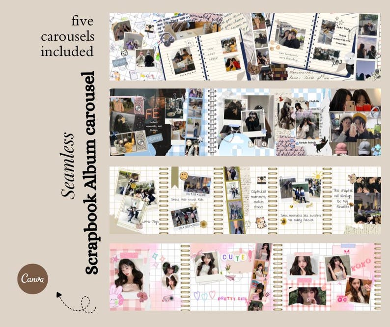 Scrapbook Instagram Carousel Template: Seamless Social Media Posts ...