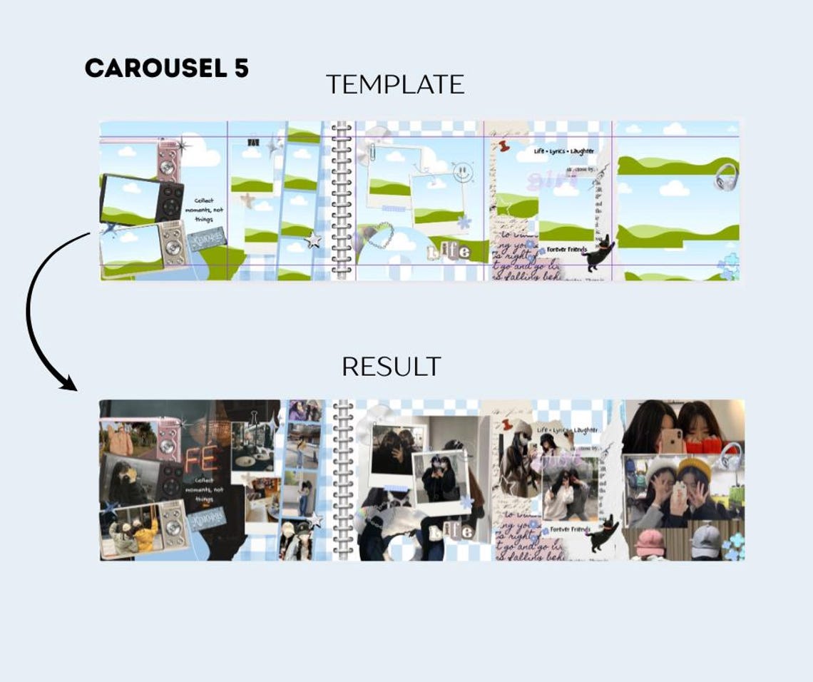 Scrapbook Instagram Carousel Template: Seamless Social Media Posts ...