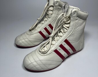 Adidas Japan Red White Boxing Shoes High Top Sneakers NWT Rare Vintage adidas Japan H Womens Boxing Shoes in Red White - 6 US | eBay main image 4
