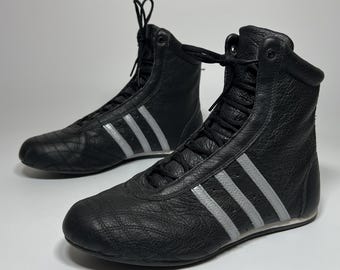 Adidas Prajna Hi 2004 Black Lace up Boxing Boots / Racing Moto