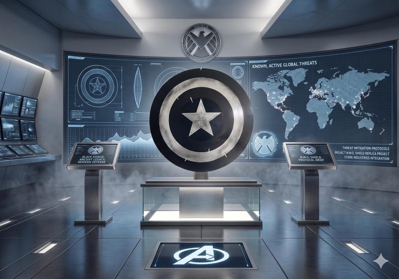 Benutzerdefinierte Black Captain America Shield Metall Movie Prop 1/1 handgefertigten Aluminium Kampf getragen Schild für Cosplay & Wand-Dekor Bild 1
