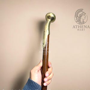 Brass Bubba Handle Walking Stick – Solid Wood Shaft, Heavy Brass Top Cane, Detachable Sections, Vintage Style Mobility Support Cane
