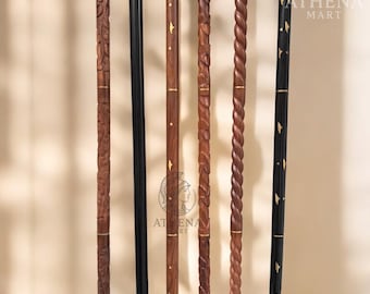 Solo el mango del bastón de madera – Bastón plegable de 3 secciones y 86 cm (34 pulgadas) – Mango de palisandro macizo sin empuñadura – Piezas para bastón de bricolaje