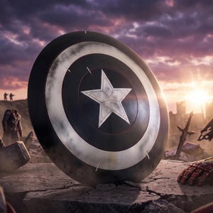 Benutzerdefinierte Black Captain America Shield Metall Movie Prop 1/1 handgefertigten Aluminium Kampf getragen Schild für Cosplay & Wand-Dekor Bild 2