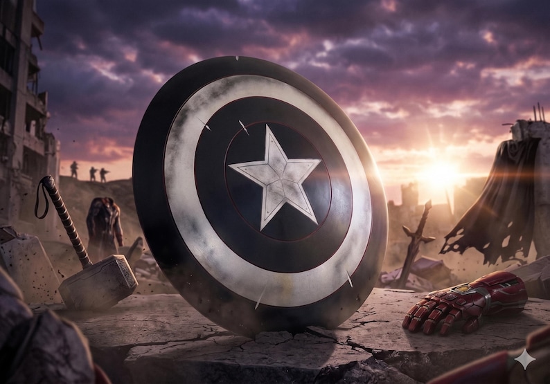 Benutzerdefinierte Black Captain America Shield Metall Movie Prop 1/1 handgefertigten Aluminium Kampf getragen Schild für Cosplay & Wand-Dekor Bild 2