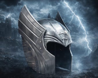 Casco de Thor de acero hecho a mano, armadura de dios nórdico: casco vikingo alado para cosplay, LARP y exhibición medieval.