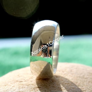 Chunky Rings Wide Cigar Band Ring, 925 Sterling Silver Ring, Dome Ring, Chunky Fidget Meditation Ring, Anxiety Knuckle Rings, Gift For USAA1