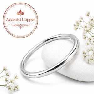 Thick Heavy Silver Bangle Bracelet: Bold Statement Chunky Bracelet. Gift For Her.