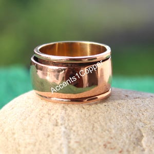 Puree 100% Copper Ring, Meditation Ring Copper Jewelry, Handmade Copper Spinner Ring, , Arthritis Thumb Ring, Solid Copper Ring, Finger Ring