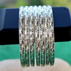 Set Of 7 Bangles, Boho Stacking Bangles, 925 Sterling Silver Bangles, Handmade Silver 7 Day Bangle Semanario Bangle, Designer Set oF Bangles