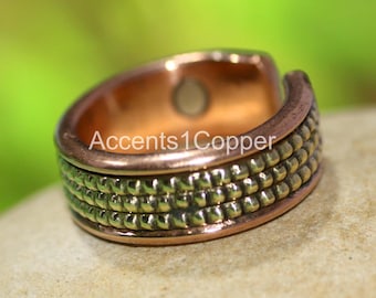 Handmade Pure Copper Hammered Ring, Arthritis Relief
