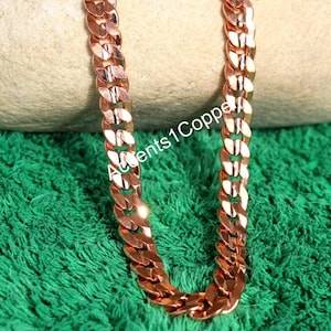 Handmade Pure Copper Chain Necklace, Thick Heavy Solid Links