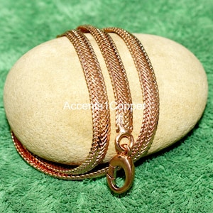 Pure Copper Snake Chain, 100 %  Copper snake Chain necklace , Solid Chain For Men & Women, Eco Friendly Copper ,Chain Heavy Copper Chain,