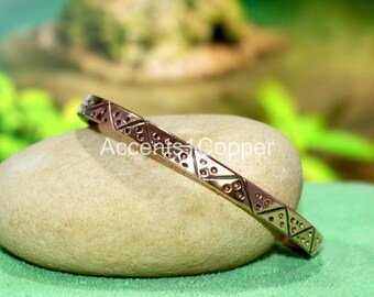 Handmade Copper Bangle, Adjustable, Minimalist Healing Jewelry