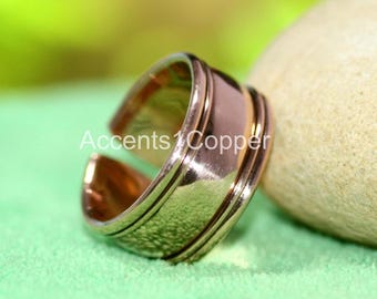 Pure Copper Magnetic Therapy Ring, Handmade Band Ring
