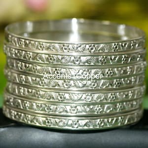 925 Sterling Silver, Silver Bangle Set, Stacking Bangles, Set of 7 Bangles, Boho Bangles, Silver Handmade Set, 7 Day Bangles, Gift Christmas