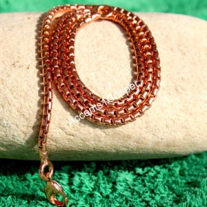 Handmade Copper Snake Chain Necklace, Flat Herringbone, Minimalist Unisex Style
