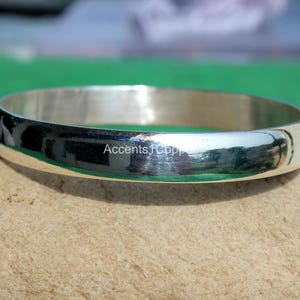 Solid Heavy Silver Bangle 925 Sterling Silver, Chunky Silver Bangle, Solid Silver Heavy Bangle, 10mm width Bangle, Silver Bangles For Women