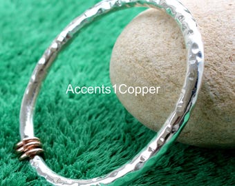 Bracelet jonc épais fait main en argent sterling 925, épais