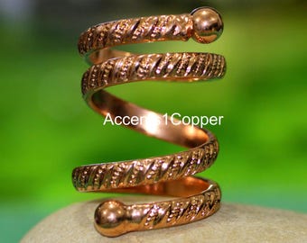 Handmade Copper Splint Ring, Arthritis Support Jewelry