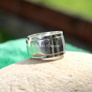 Chunky Rings 925 Sterling Silver Ring, Spinner Ring, Silver Jewelry Ring, Women Ring, Thick Wide Band, Meditation Ring, Dome Ring Silver ***