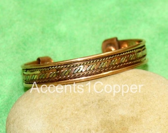 Adjustable Copper Magnetic Bracelet: Handmade Energy Cuff Bangle