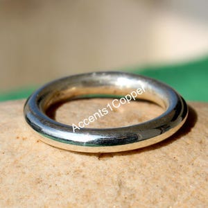 Solid 925 Sterling Silver Thick Stacking Ring Chunky Full Round Plain Band Wedding Ring Minimalist Handmade Ring Gift for Her Everyday Ring