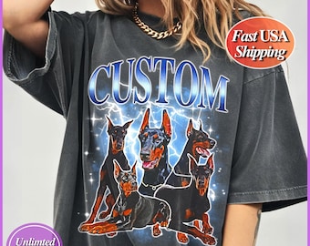 Custom Dog Bootleg Shirt, Custom Dog Shirt, Personalized Dog Bootleg Shirt, Dog Mum Shirt, Custom Pet Shirt, Custom Pet Portrait Shirt