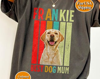 Personalisiertes Haustier-Shirt, benutzerdefiniertes Haustier-Shirt, Haustier-Foto im Retro-Stil, Haustier-Liebhaber-Geschenk, Haustier begabtes Hemd, Haustier-artig Hundemama-Hemd