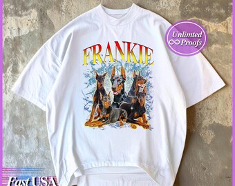 Benutzerdefinierte Komfort Farben Vintage Haustier T-Shirt Personalisiertes Porträt-Hundekatzen-Shirt Foto-Memorial-Geschenk 90er Jahre Retro Bootleg Geschenk für Hundemama-T-Shirt