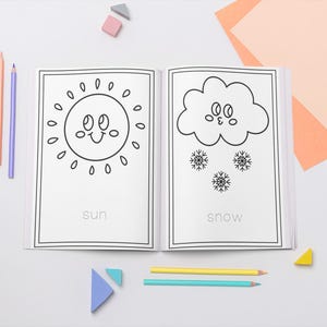 Weather Coloring Worksheets for Kids | 12 Pages Printable Weather Activities | Fun Learning for Preschool & Kindergarten