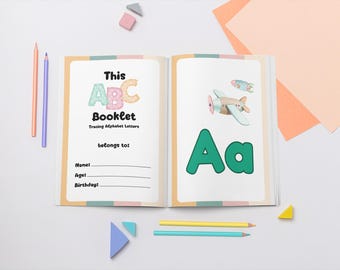 ABC Tracing Letters Worksheet Booklet | 50 Pages Alphabet Tracing & Handwriting Practice | Fun Printable Learning for Kids
