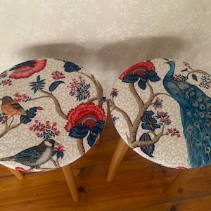Cancio brand velvet upholstered stool