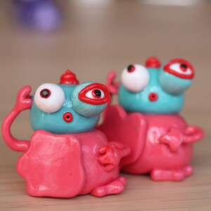 Blue and Pink Meepmoop (polymer clay friend)