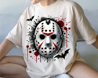 Jason Voorhees Comfort Colors Tee: Retro Horror Movie Halloween Shirt