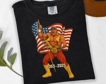 Hulk Hogan USA Flag T-Shirt: Retro Wrestling Graphic Tee