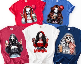 Horror Mama Graphic T-Shirt: Spooky Halloween Mom Tee