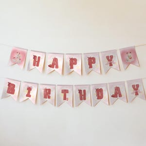 Strawberry Birthday Party Bunting: Sylvanian Family Calico Critters Garland (PDF Download)