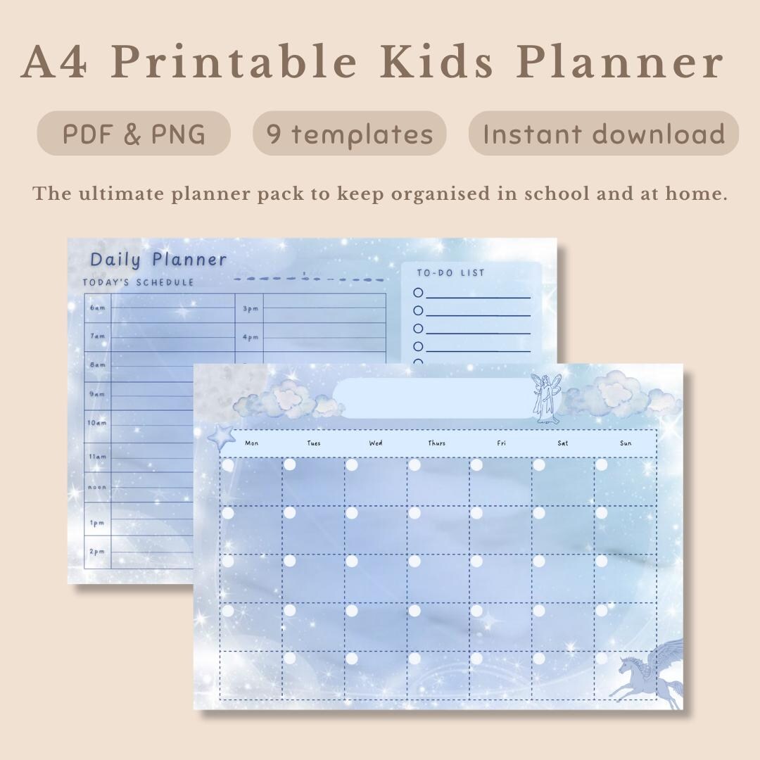 Kids Weekly Planner Printable, Childrens Activity Schedule Template ...