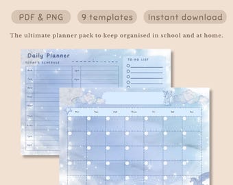 Planejador Semanal Infantil para Imprimir: Gráfico de Atividades Noite Estrelada de Unicórnio (Download Digital)