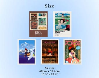 魔女の宅急便ポスターセット：スタジオジブリアニメプリント（A2、PDF