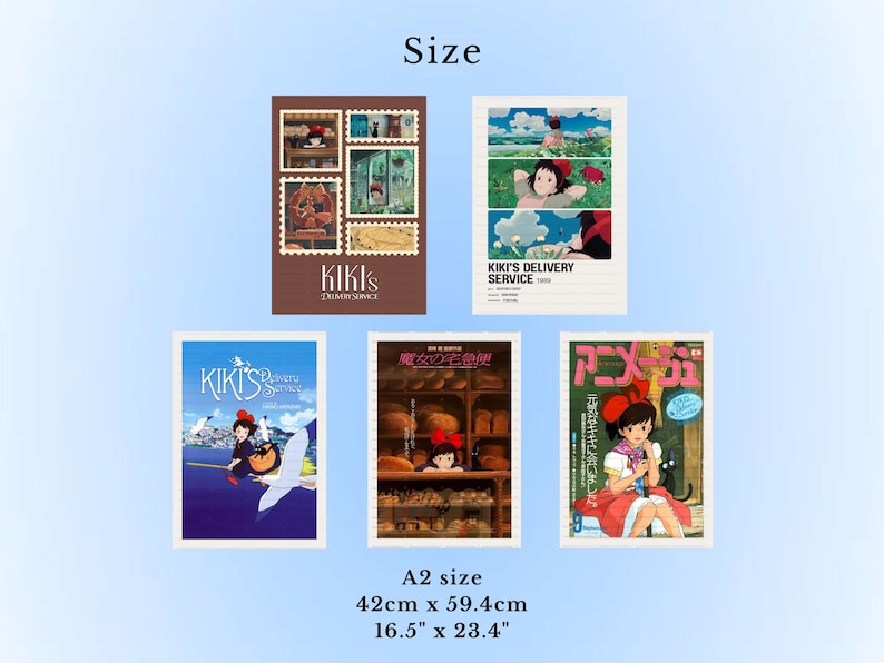 Studio Ghibli wall art Kiki printable posters anime digital download ocean fantasy decor A2 size prints watercolor animation illustrations kids room nursery wall gallery cute cartoon interior aesthetic Japanese film inspired artwork movie fan gift whimsical bedroom art minimalist anime lover printable ghibli studio decor instant download home theater decor pastel marine theme fish character print fan art pdf living room poster Miyazaki artwork display ghibli landscape kiki jiji shoujo girl anime