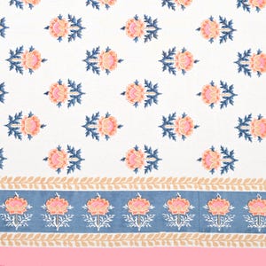 Hand Block Print Jaipuri Cotton Bedsheet Set: Queen Size Floral Bedding image 11