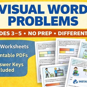 Visuella ordproblem årskurs 3-5 | Differentierade | Matematik utan förberedelse