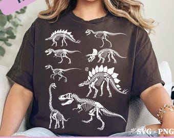 Carnotaurus Skeleton PNG SVG: Dinosaur Fossil, Paleontology Art, Prehistoric Predator png Science Design Dinosaur Lover (Digital Download)