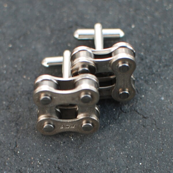 Bike Chain Cufflinks with Gift Packaging - Square Design (Free Shipping Included in USA)